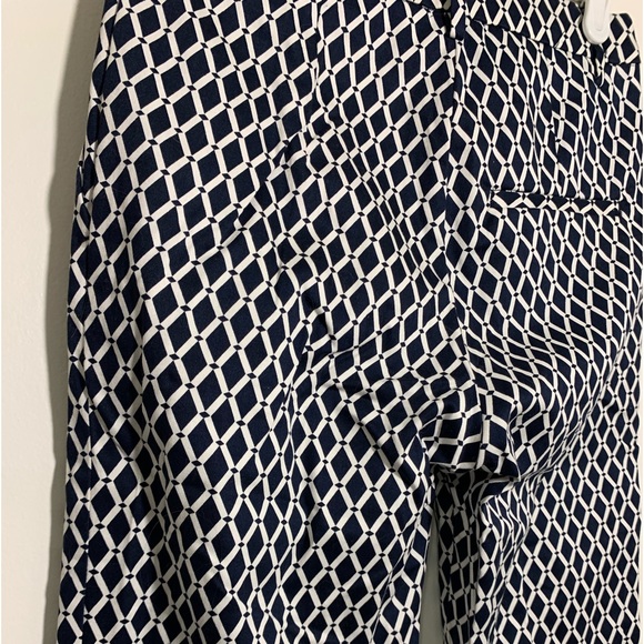 H&M Ankle-Length Patterned Trousers - Navy & White - Picture 8 of 10